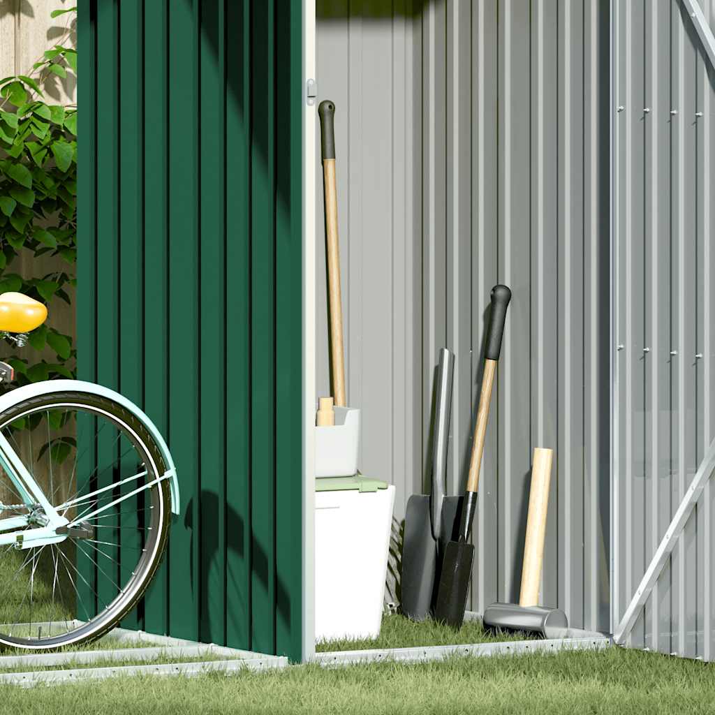 vidaXL Garten Brennholzlager Grün 245x98x159 cm Verzinkter Stahl