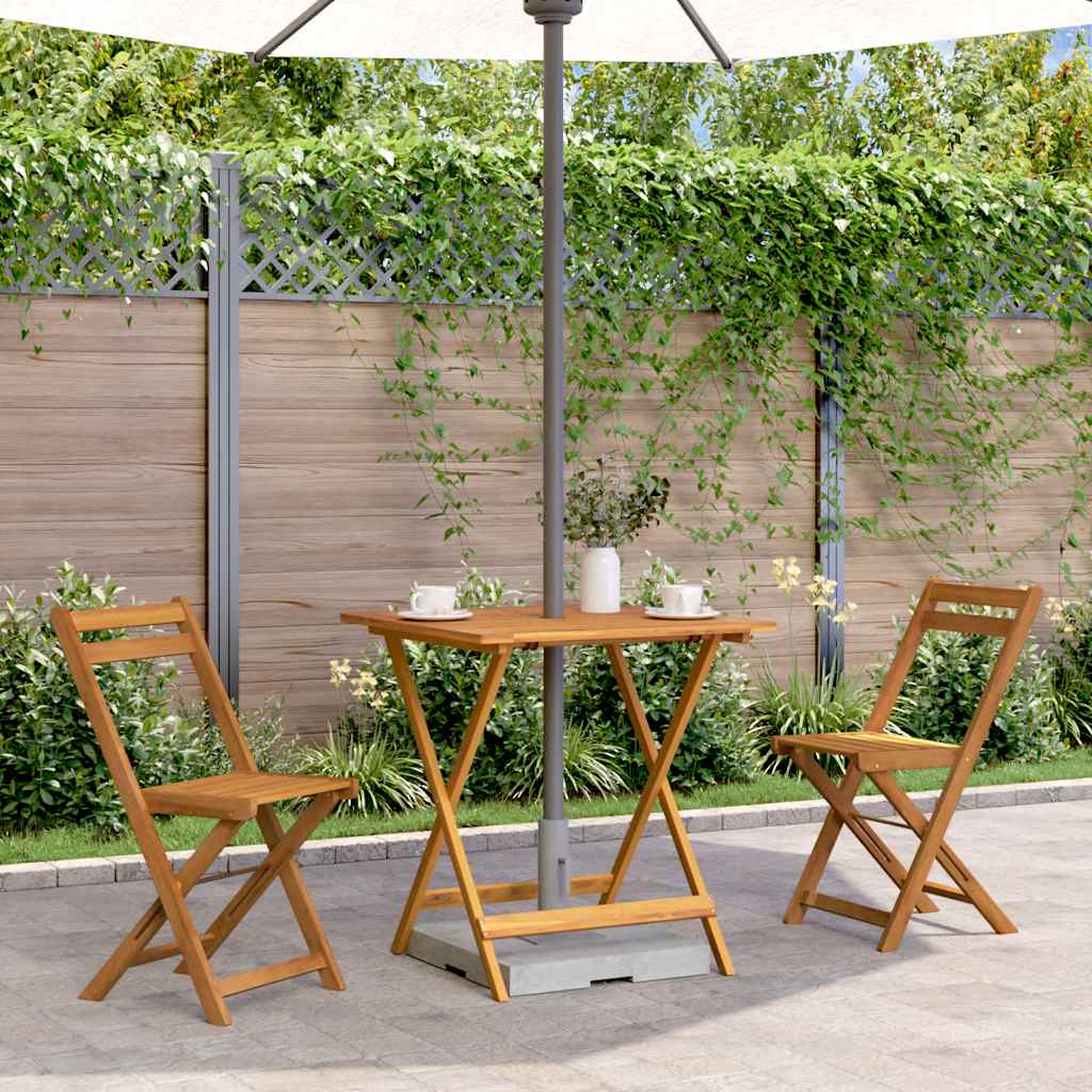 Klappbarer Gartentisch 60x60x75 cm Massivholz Akazie