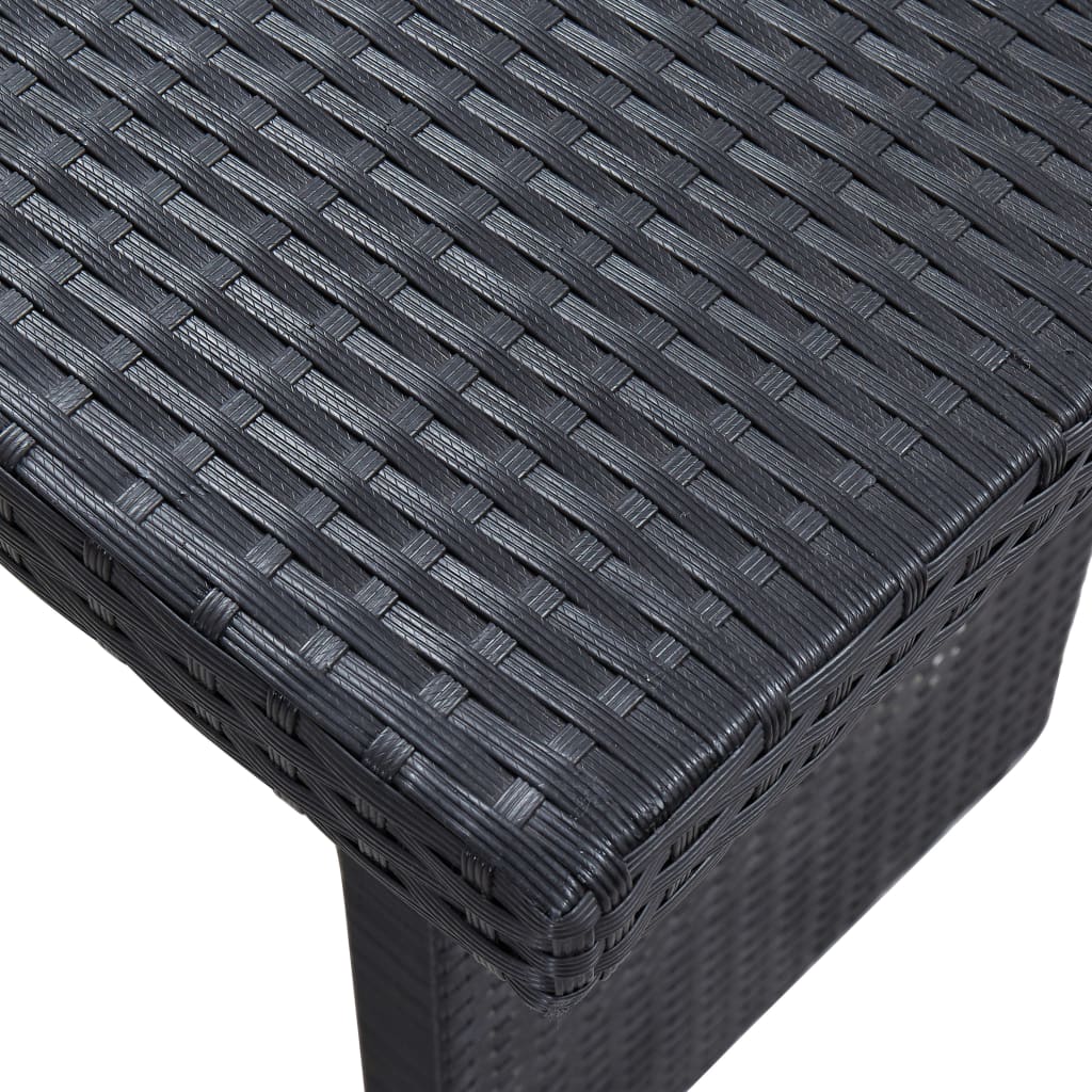 vidaXL 3-tlg. Garten-Lounge-Set mit Auflagen Poly Rattan Schwarz