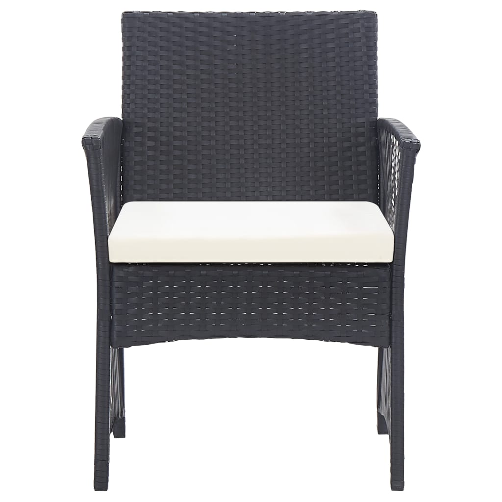 vidaXL 4-tlg. Garten-Lounge-Set mit Auflage Poly Rattan Schwarz