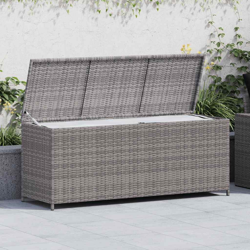 vidaXL Garden-Auflagenbox Schwarz 150x50x60 cm Poly Rattan