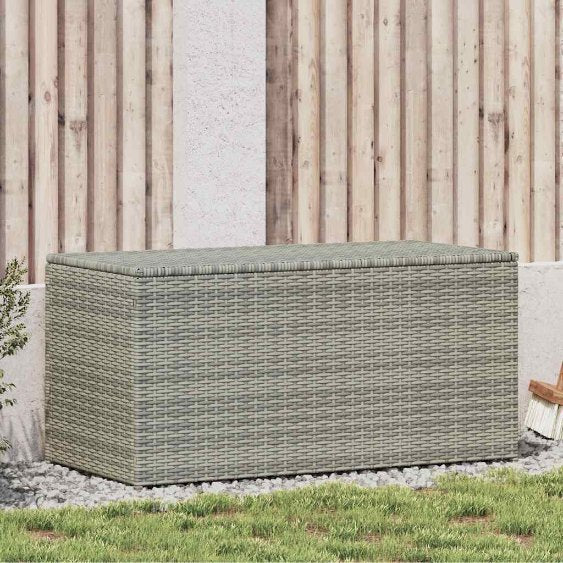 vidaXL Gartentruhe Schwarz 283L Poly Rattan