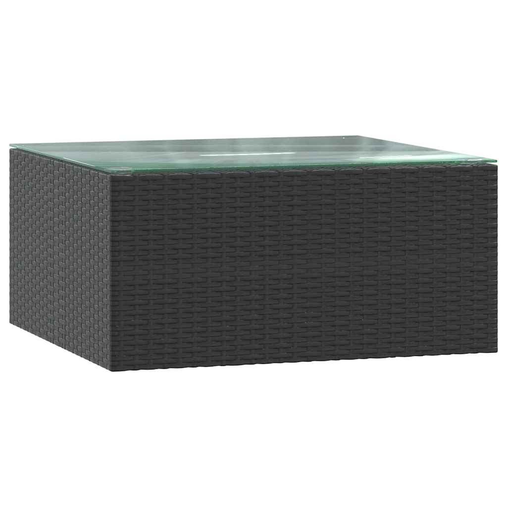 vidaXL 9-tlg. Garten-Lounge-Set mit Auflagen Poly Rattan Schwarz
