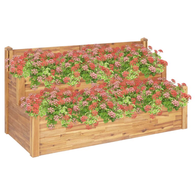 vidaXL Garten-Hochbeet 60 x 60 x 44 cm Massivholz Akazie