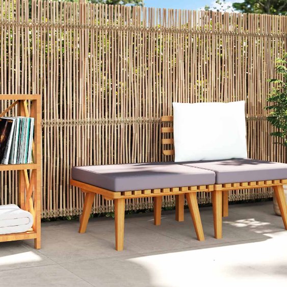vidaXL 2-Sitzer-Gartensofa mit Kissen Massivholz Akazie