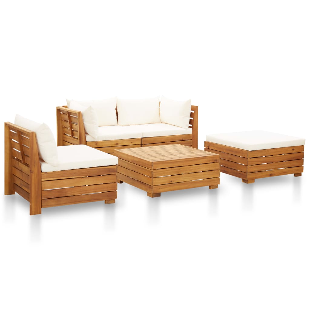 2-Sitzer-Gartensofa mit Kissen Massivholz Akazie