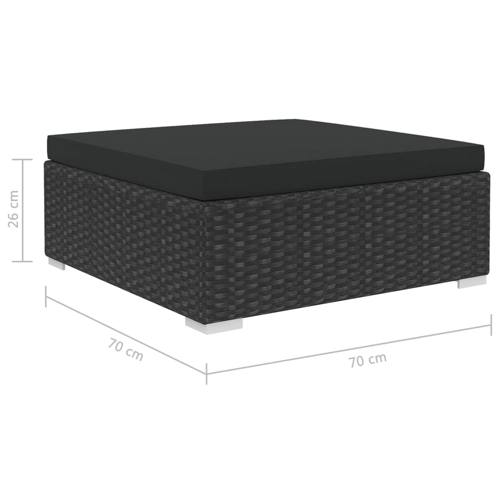 vidaXL 12-tlg. Garten-Lounge-Set mit Auflagen Poly Rattan Schwarz
