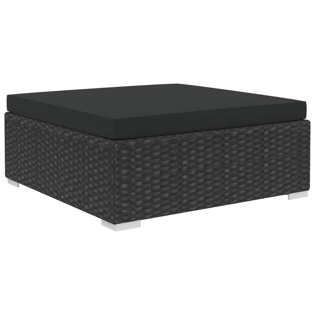 vidaXL 12-tlg. Garten-Lounge-Set mit Auflagen Poly Rattan Schwarz
