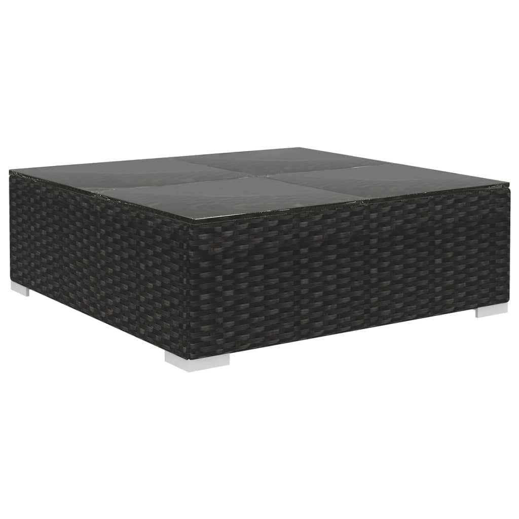 vidaXL 12-tlg. Garten-Lounge-Set mit Auflagen Poly Rattan Schwarz