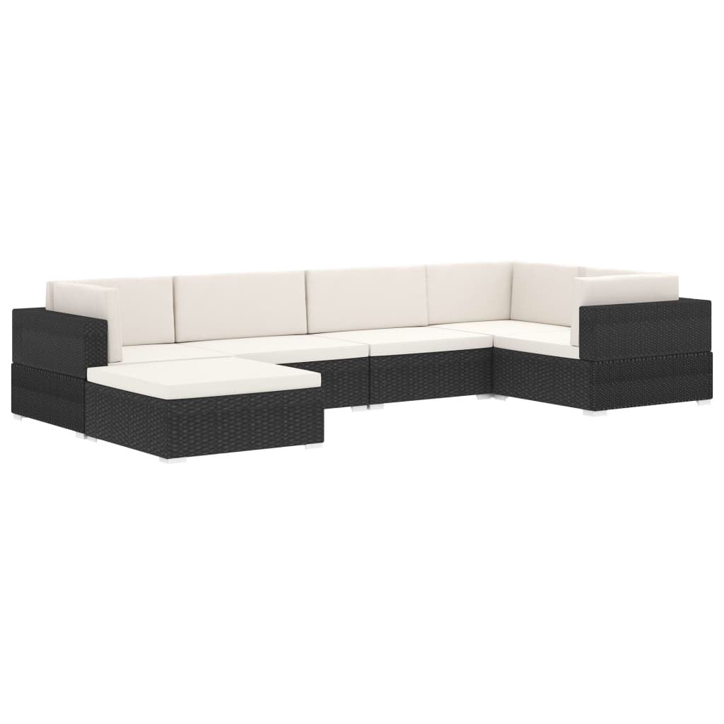 vidaXL Modular-Sofa-Mittelteil 1 Stk. + Auflagen Poly Rattan Braun