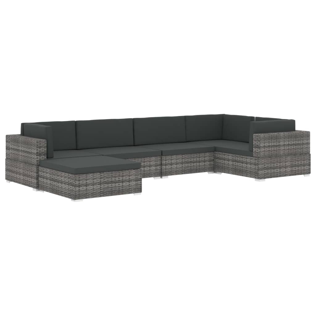 vidaXL Modular-Sofa-Mittelteil 1 Stk. + Auflagen Poly Rattan Braun