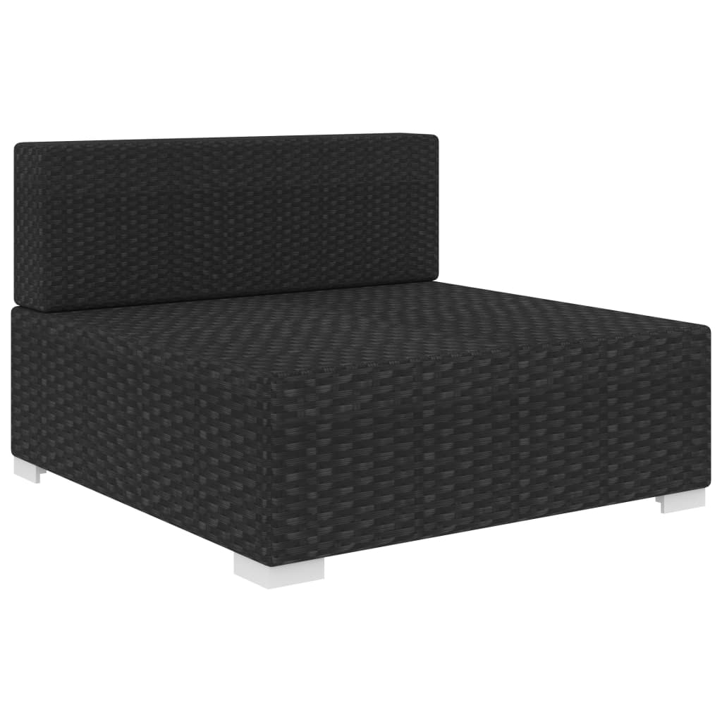 vidaXL Modular-Sofa-Mittelteil 1 Stk. + Auflagen Poly Rattan Braun
