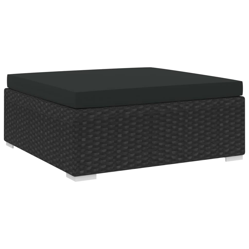 vidaXL Modular-Sofa-Mittelteil 1 Stk. + Auflagen Poly Rattan Braun