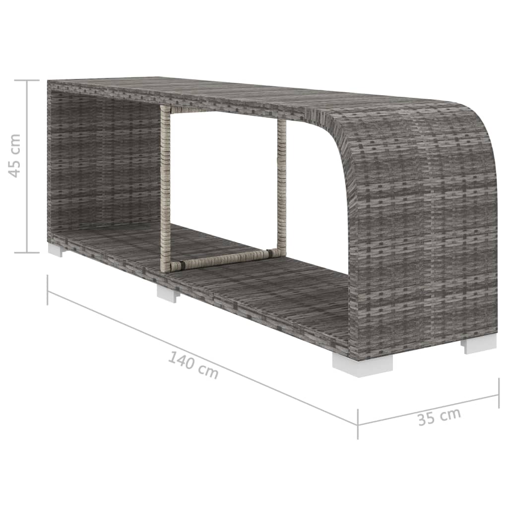 vidaXL 11-tlg. Garten-Lounge-Set mit Auflagen Poly Rattan Grau