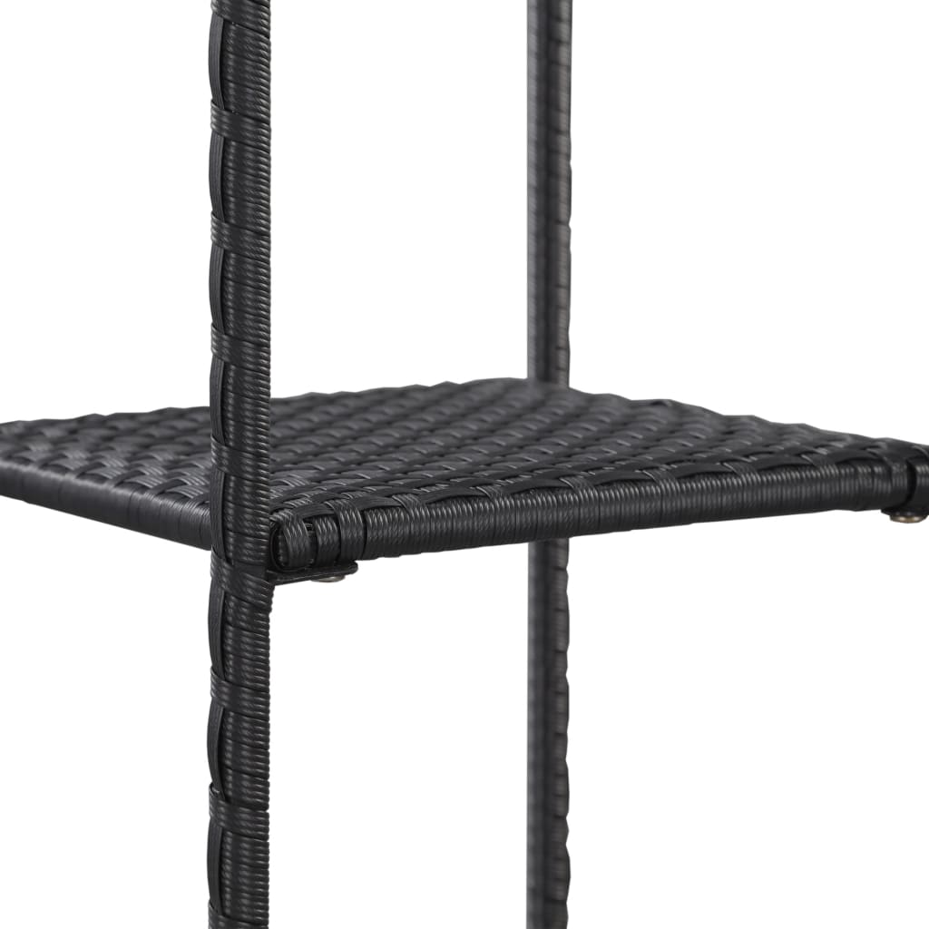 vidaXL Regal Schwarz 30x30x90 cm Poly Rattan