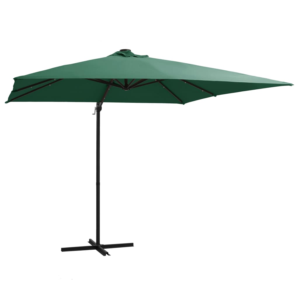 Ampelschirm mit LED-Beleuchtung 250x250 cm Bordeauxrot
