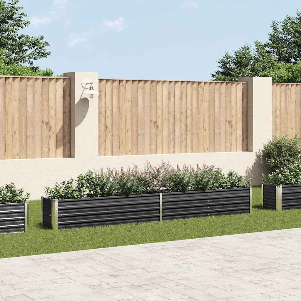 vidaXL Hochbeet Anthrazit 160 x 80 x 77 cm Verzinkter Stahl