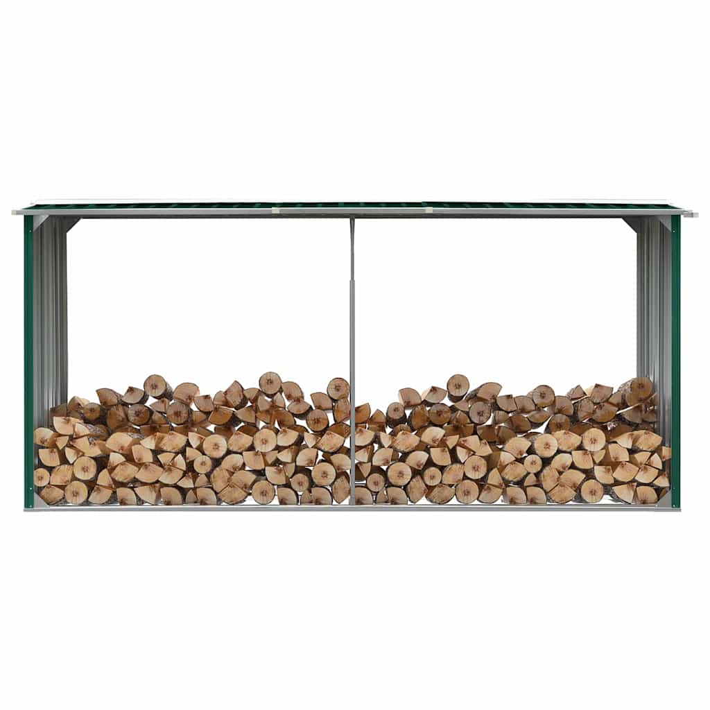 vidaXL Brennholzlager aus verzinktem Stahl 330 x 92 x 153 cm Grau