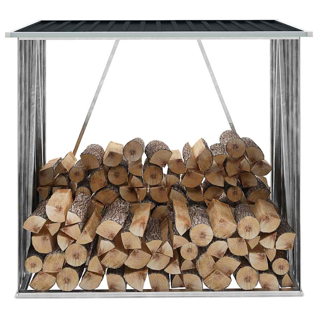 vidaXL Brennholzlager Verzinkter Stahl 163 x 83 x 154 cm Grau