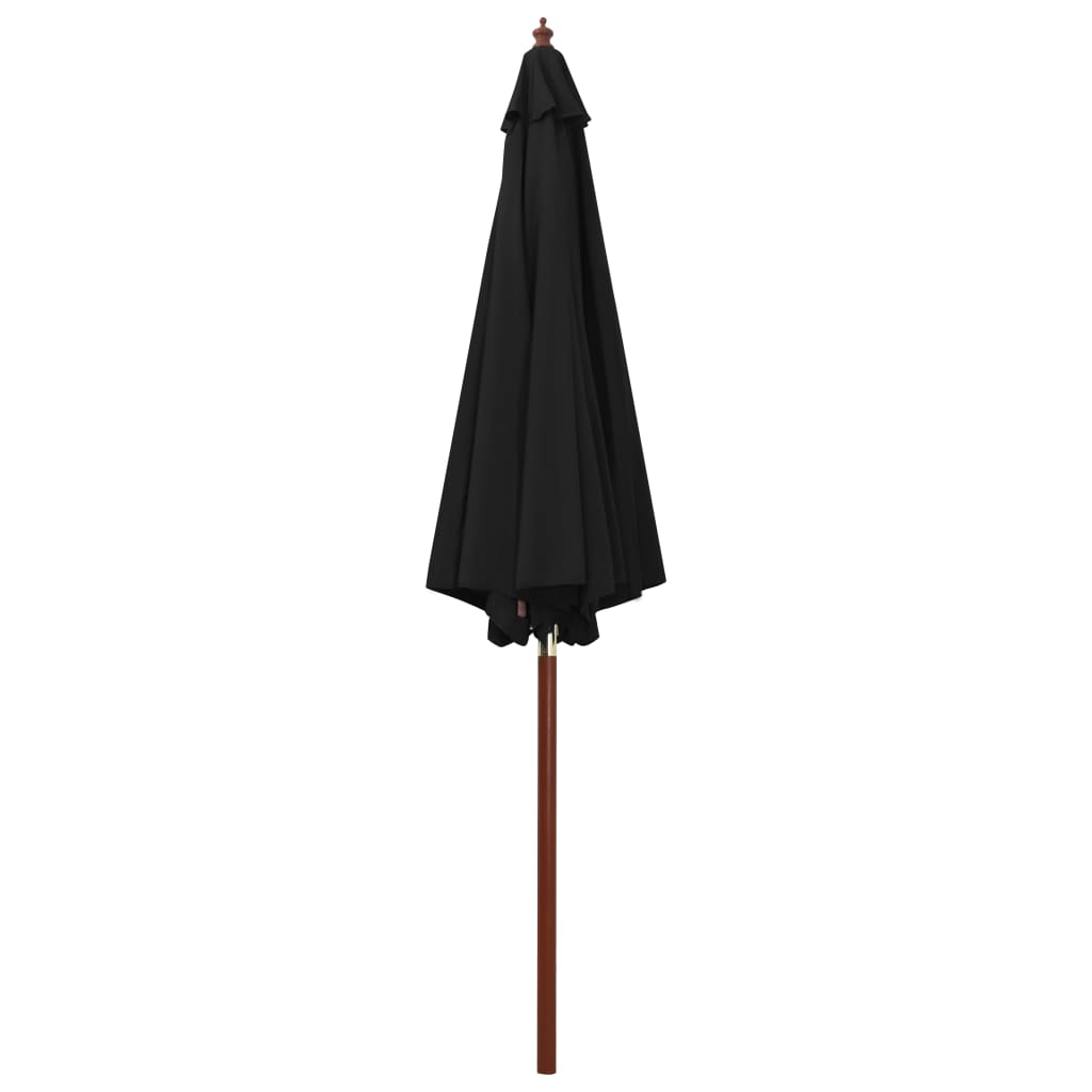 vidaXL Sonnenschirm mit Holz-Mast 300x258 cm Schwarz