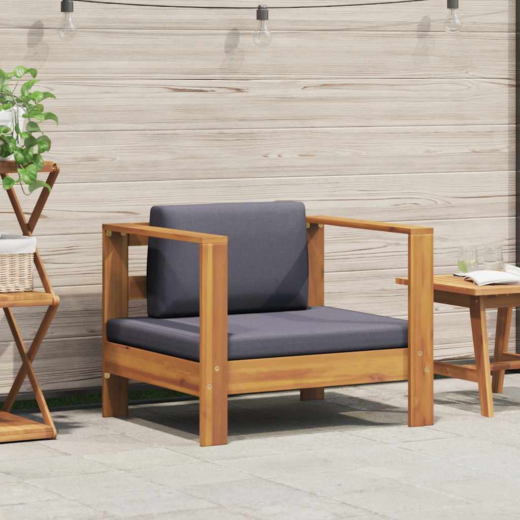 vidaXL 2-tlg. Garten-Lounge-Set mit Cremeweißen Kissen Akazienholz