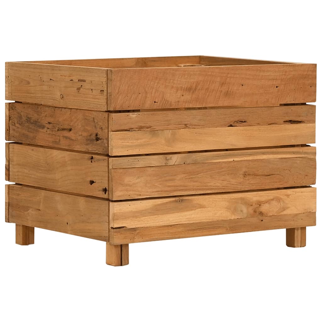 vidaXL Hochbeet 50x40x38 cm Teak Altholz und Stahl