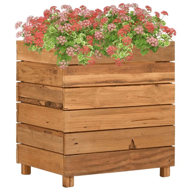 vidaXL Hochbeet 50x40x38 cm Teak Altholz und Stahl