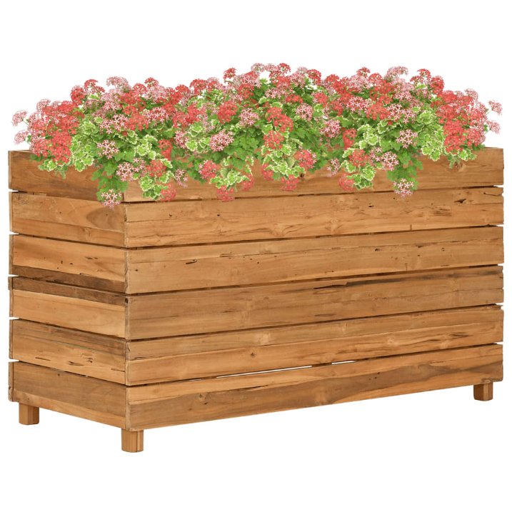 vidaXL Hochbeet 50x40x38 cm Teak Altholz und Stahl