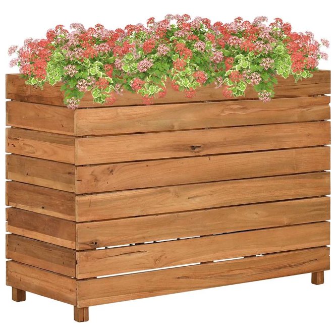 vidaXL Hochbeet 50x40x38 cm Teak Altholz und Stahl