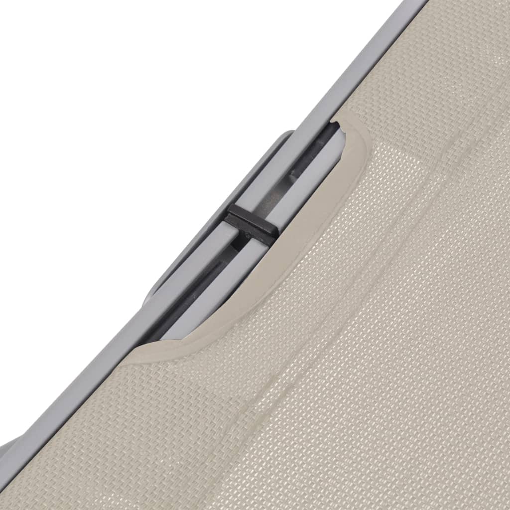 vidaXL Klappbare Sonnenliegen 2 Stk. Cremeweiß Textilene