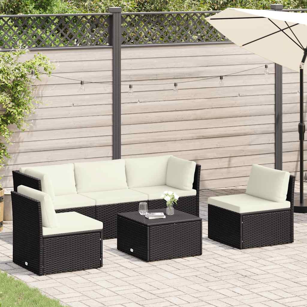 vidaXL 4-tlg. Garten-Lounge-Set mit Polstern Poly Rattan Grau