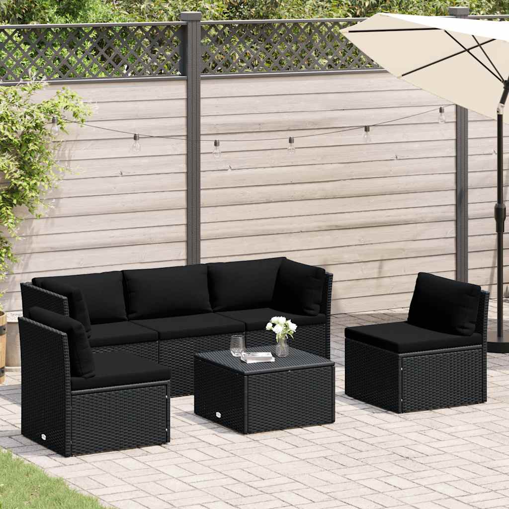 vidaXL 4-tlg. Garten-Lounge-Set mit Polstern Poly Rattan Grau