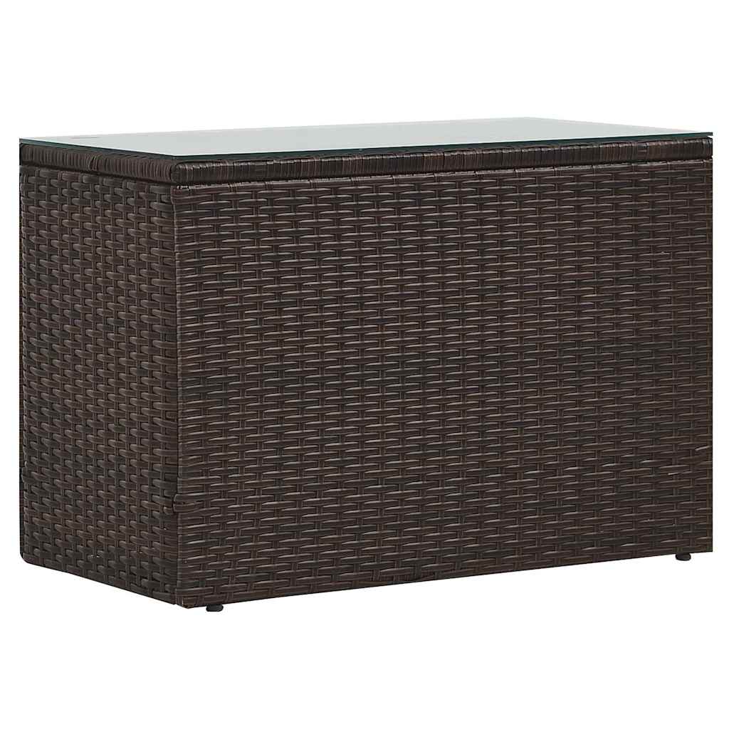 vidaXL 5-tlg. Garten-Lounge-Set mit Auflagen Poly Rattan Braun