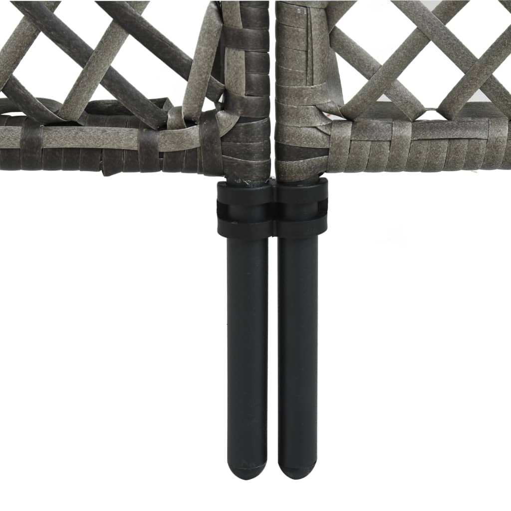 vidaXL 4-tlg. Raumteiler Poly Rattan Anthrazit 240 x 200 cm