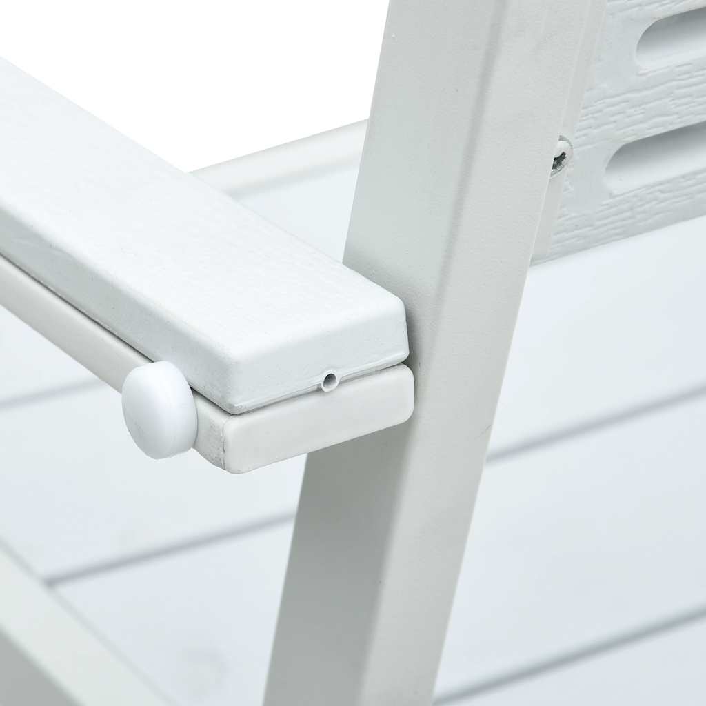 vidaXL Gartenstühle 4 Stk. Weiß HDPE Holz-Optik