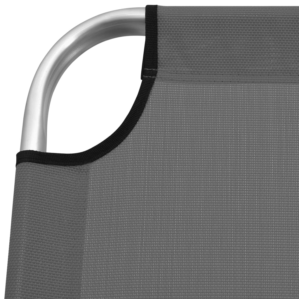 vidaXL Senioren-Sonnenliege Extra Hoch Klappbar Grau Aluminium
