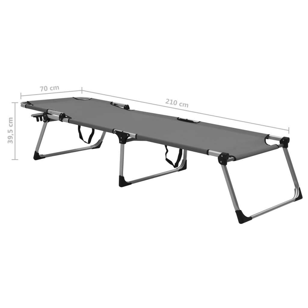 vidaXL Senioren-Sonnenliege Extra Hoch Klappbar Grau Aluminium