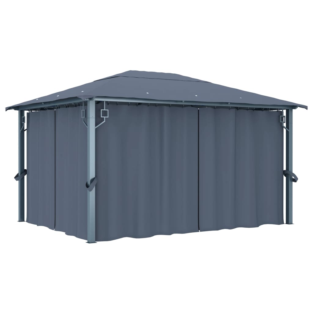 vidaXL Pavillon mit Vorhang 300x300 cm Taupe Aluminium