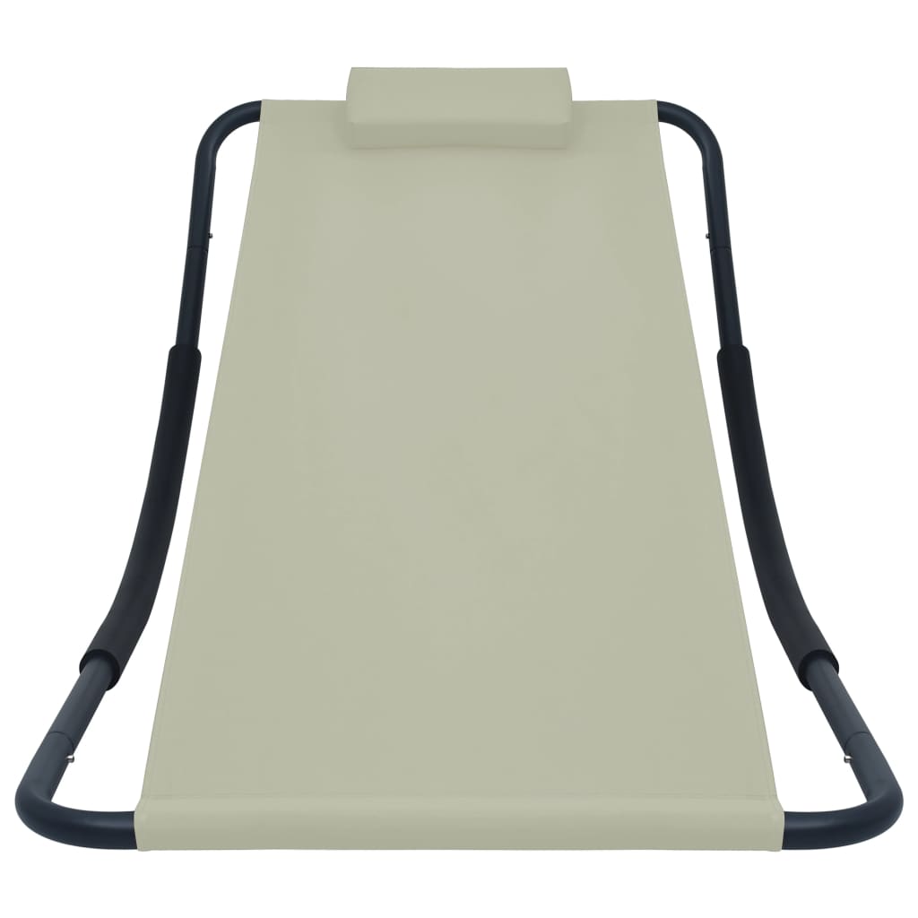 vidaXL Gartenbett Cremeweiß 200 x 90 cm Stahl