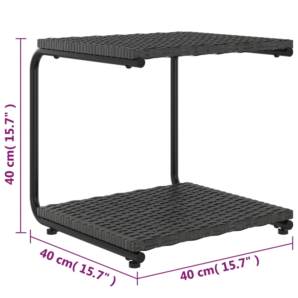 vidaXL 2-Personen-Sonnenliege mit Auflagen Poly Rattan Schwarz