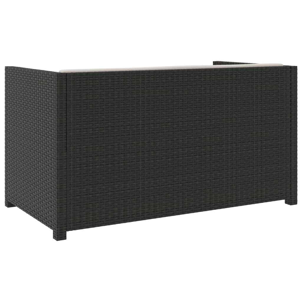 vidaXL 5-tlg. Garten-Lounge-Set mit Auflagen Poly Rattan Schwarz