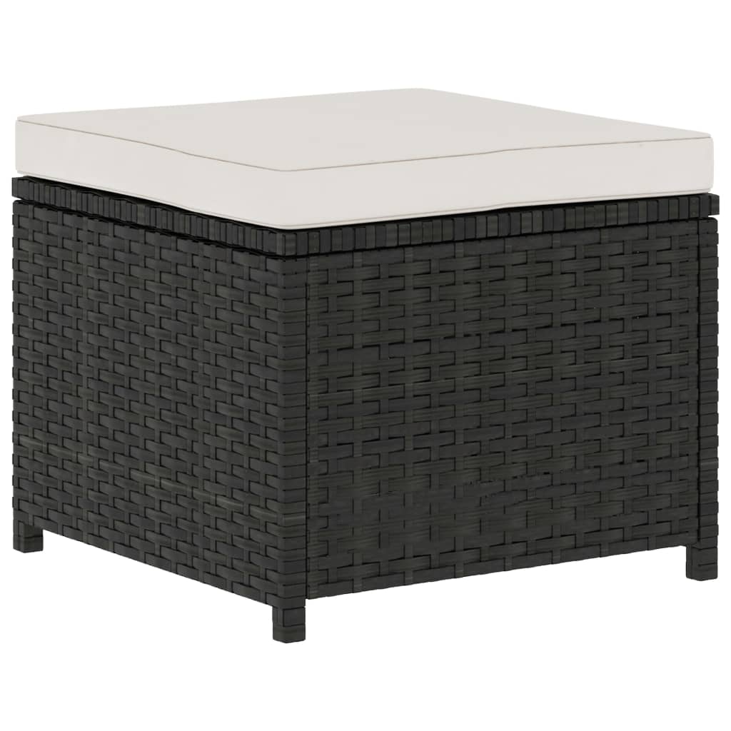 vidaXL 5-tlg. Garten-Lounge-Set mit Auflagen Poly Rattan Schwarz