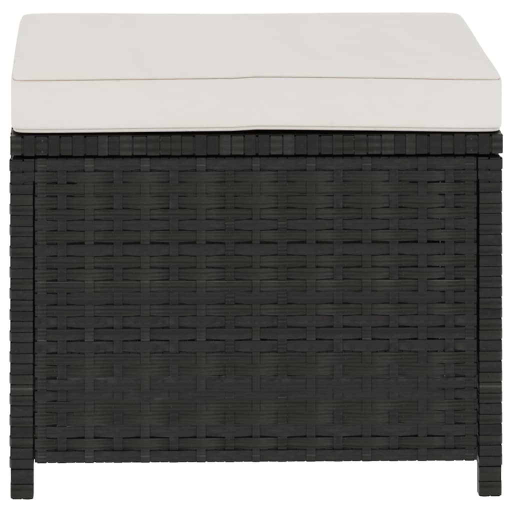 vidaXL 5-tlg. Garten-Lounge-Set mit Auflagen Poly Rattan Schwarz