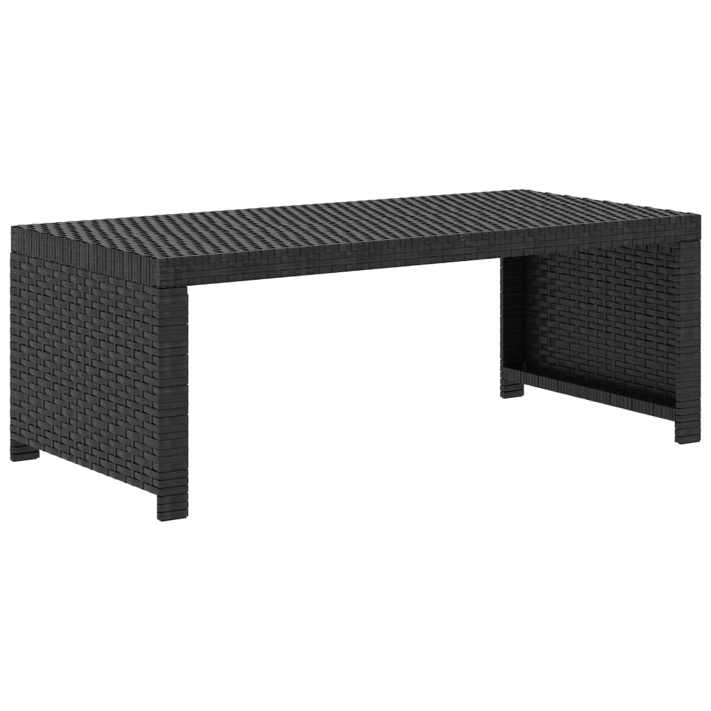 vidaXL 5-tlg. Garten-Lounge-Set mit Auflagen Poly Rattan Schwarz