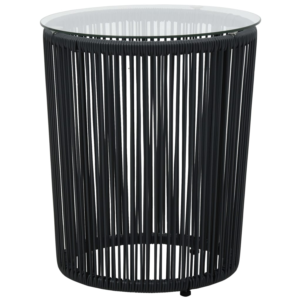vidaXL 3-tlg. Bistro-Set mit Kissen PE-Rattan Schwarz