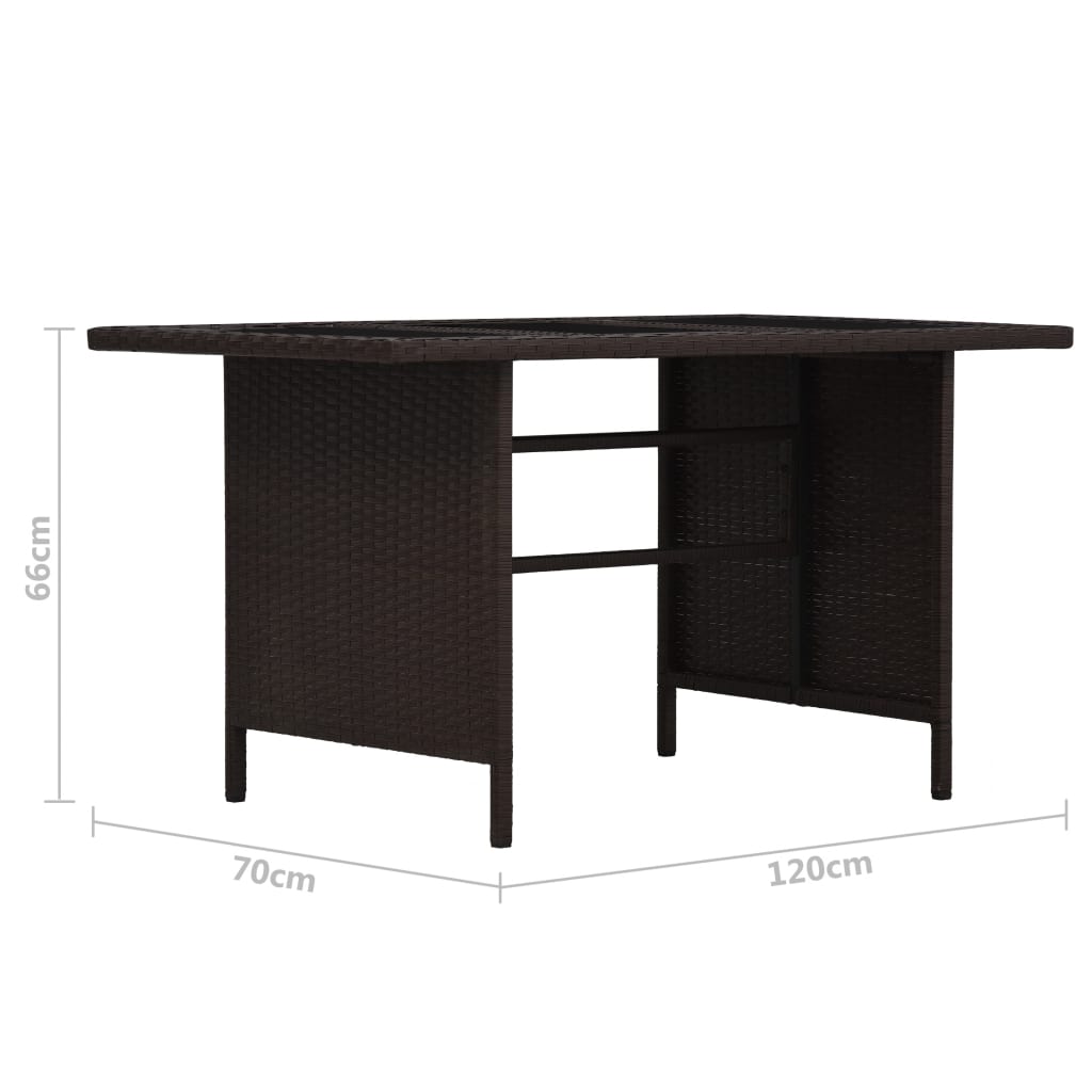vidaXL 3-tlg. Garten-Lounge-Set mit Auflagen Poly Rattan Braun