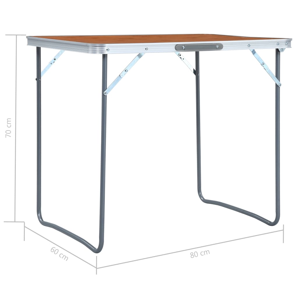 vidaXL Klappbarer Campingtisch mit Metallrahmen 80 x 60 cm