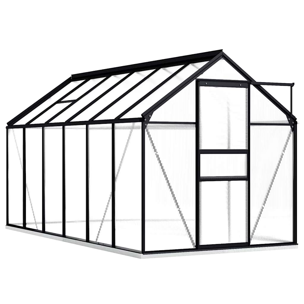 Anlehngewächshaus Anthrazit Aluminium 2,47 m²