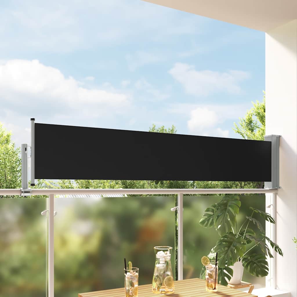 vidaXL Ausziehbare Seitenmarkise 100 x 300 cm Schwarz