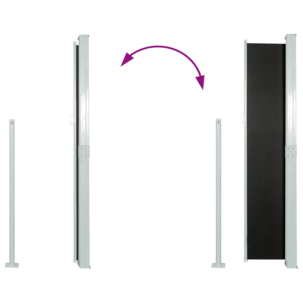 vidaXL Ausziehbare Seitenmarkise 170×300 cm Schwarz